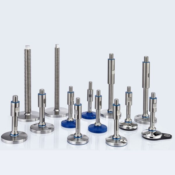 EHEDG certified levelling feet in sealed hygienic design