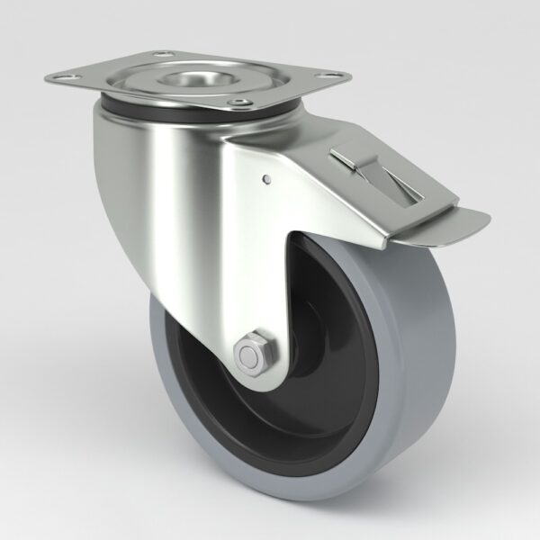 Grey industrial castors in hygienic design (4)