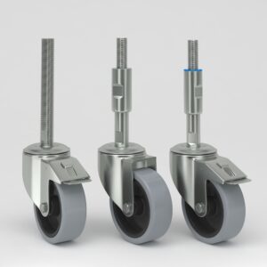 Grey industrial castors in hygienic design (6)