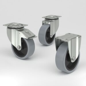Grey industrial castors in hygienic design (7)