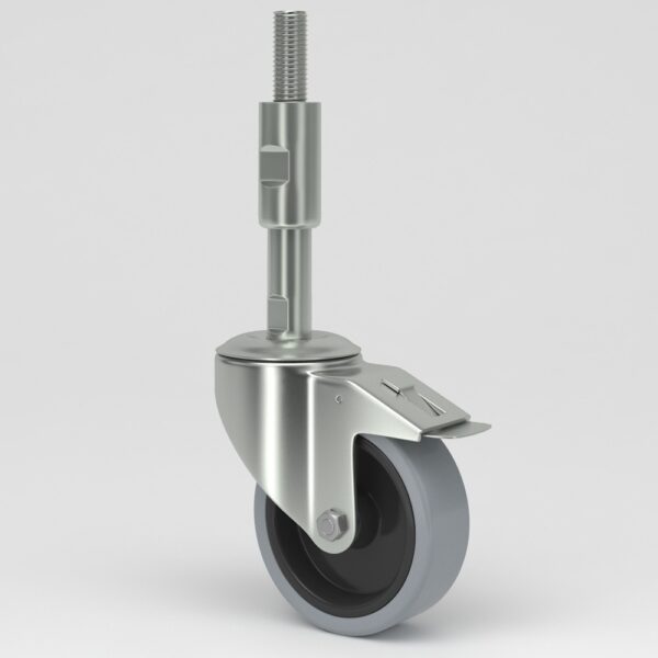 Grey-industrial-castors-with-sleeve-in-hygienic-design-4