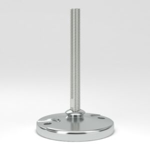Hygienic stainless steel feet HSF with floor lock holes and fully-threaded spindle