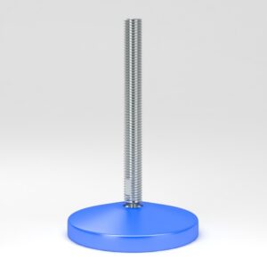 Leveling feet with blue base plate in hygienic design PF