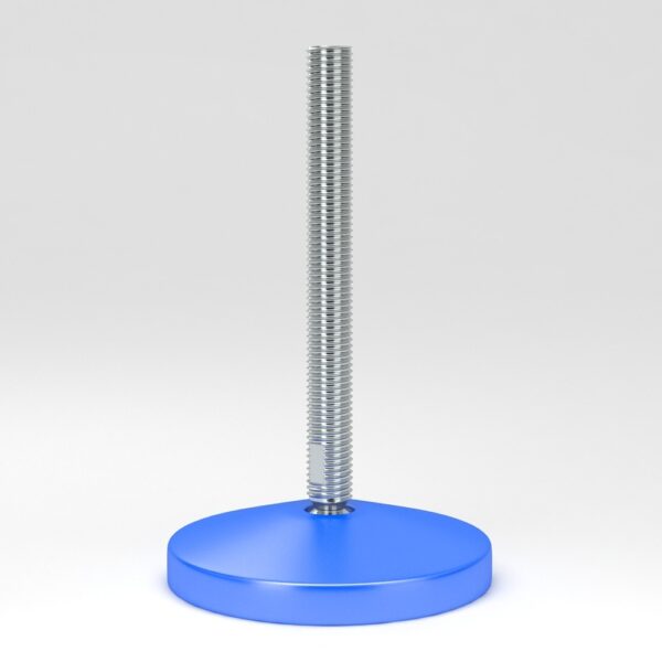 Leveling feet with blue base plate in hygienic design PF
