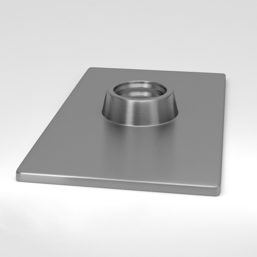Rectangular threaded welding plate in stainless steel