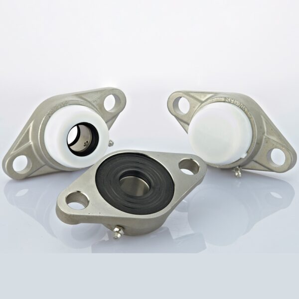 Stainless steel SFL 2 holes spherical oval flange bearing units with plastic caps