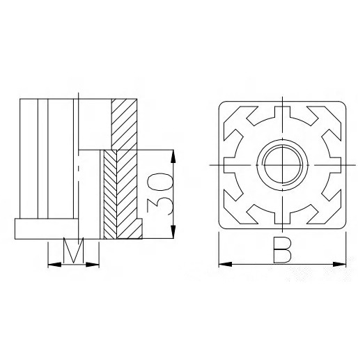 Square threaded tube inserts in reinforced polyamide