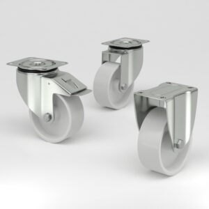 White industrial castors in hygienic design (12)