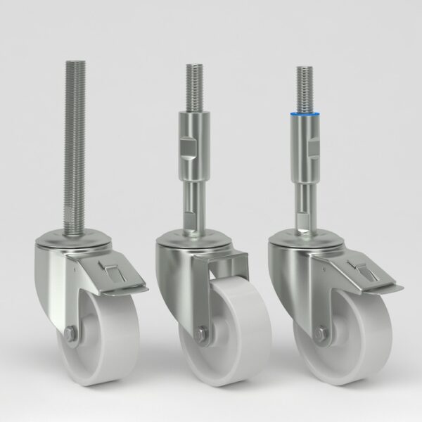 White industrial castors in hygienic design (14)