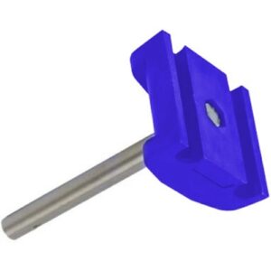 DCR Conveyor parts Double clamps 40 for round side guide rails with stainless steel rod blue