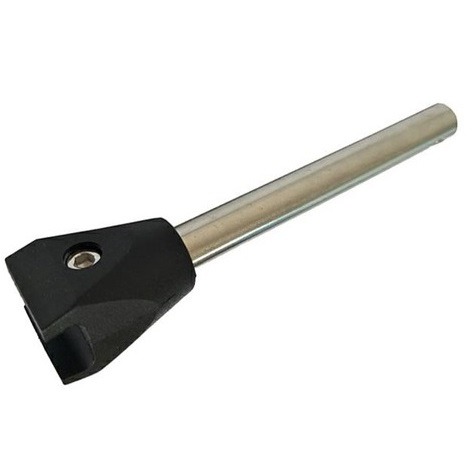 Single clamps for conical side guide rails with stainless steel rod