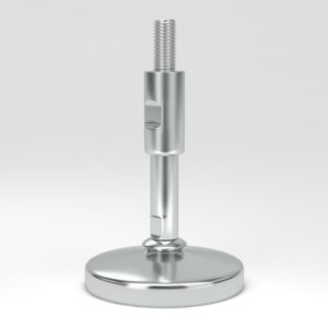 Levelling feet in hygienic design HLF with floor lock plate and fully-threaded spindle