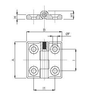 Hinge in stainless steel for enclosures and cabinets