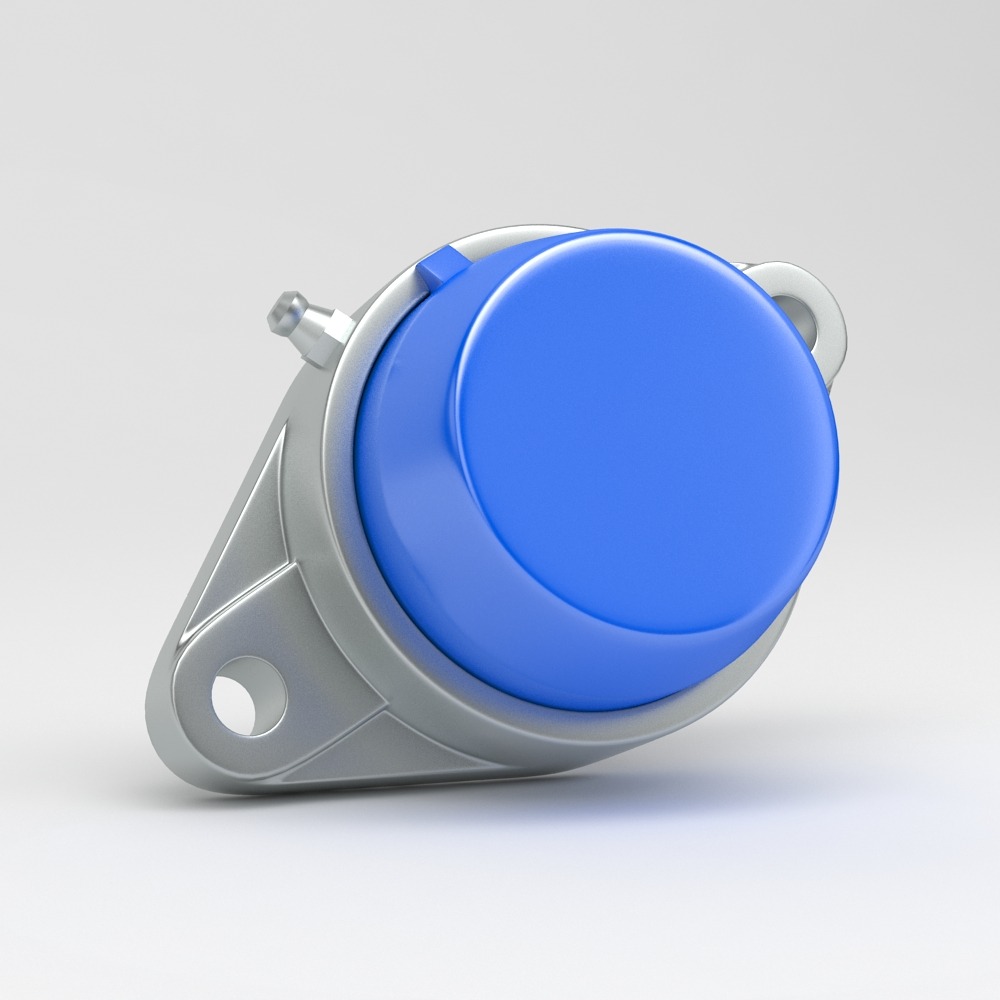 2 hole oval flange unit SFL in stainless steel with cover