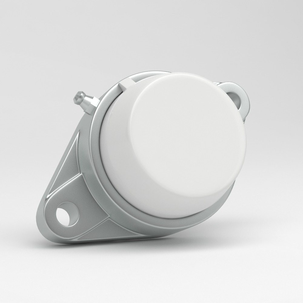 2 hole oval flange unit SFL in stainless steel with cover