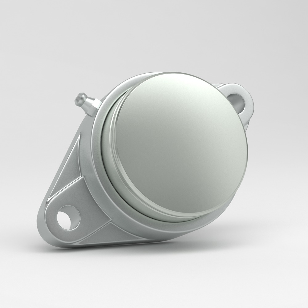 2 hole oval flange unit SFL in stainless steel with cover