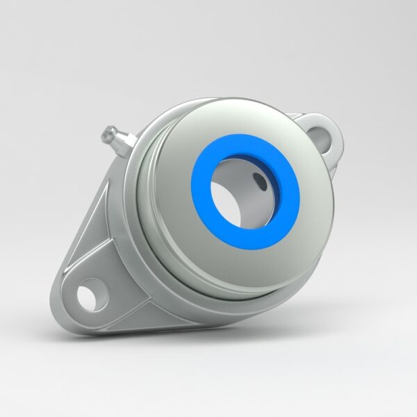 2 hole oval flange unit SFL in stainless steel with sealed cover