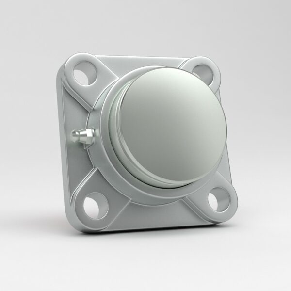 4 hole square flange unit SF in stainless steel with cover
