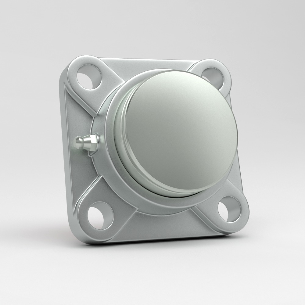 4 hole square flange unit SF in stainless steel with cover