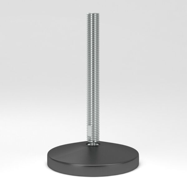 Leveling feet with black base plate in hygienic design PF