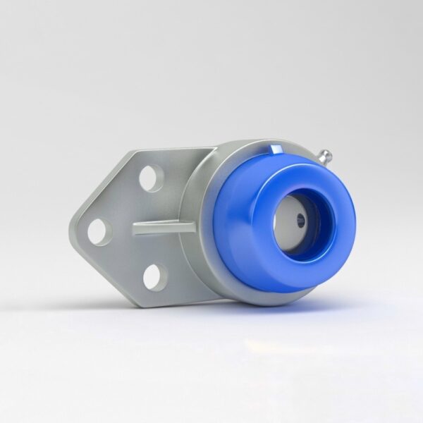 3 hole one side flange unit SFB in stainless steel 304 with blue cover