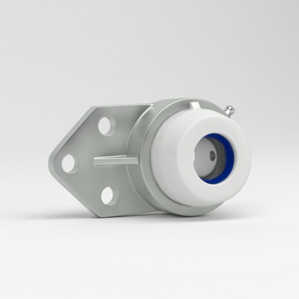 3 hole one side flange unit SFB in stainless steel 304 with white cover