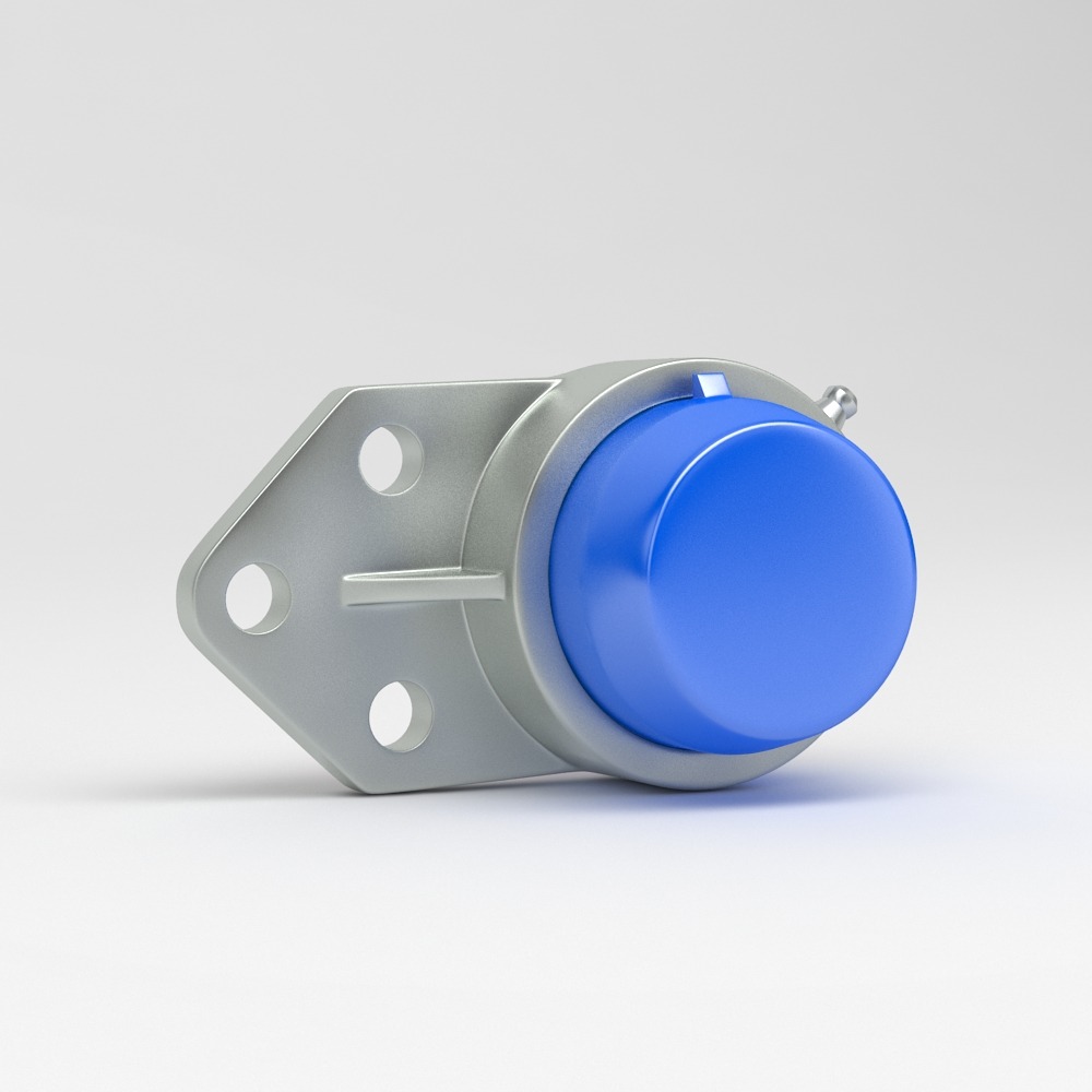 3 hole one side flange unit SFB in stainless steel with cover