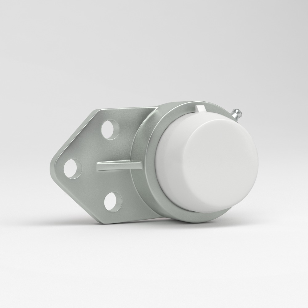 3 hole one side flange unit SFB in stainless steel with cover