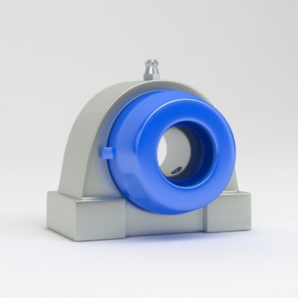 Tapped base pillow block unit SPA in stainless steel 304 with blue cover