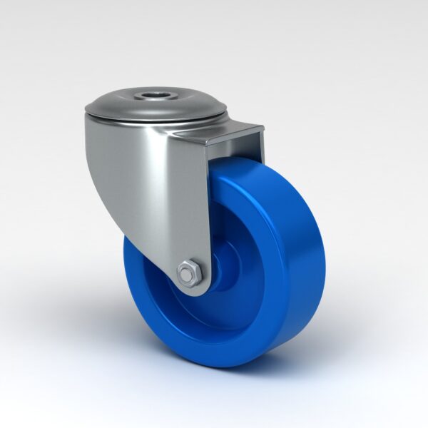 Hygienic-swivel-castor-with-stainless-steel-bracket-single-bolt-hole