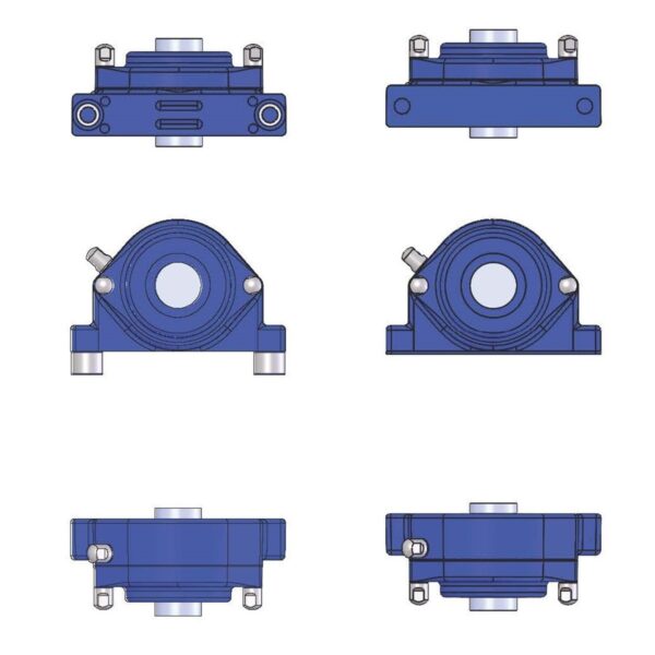 EHEDG 2 bolt pillow block bearing units with spherical inserts IP69K P-type (narrow)