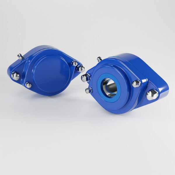 EHEDG IP69K 2-Hole Oval Flange Bearing Units in blue composite