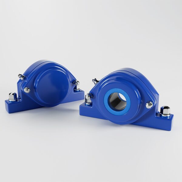 EHEDG IP69K 2-Hole Pillow Block Bearing Units in blue composite (Wide)