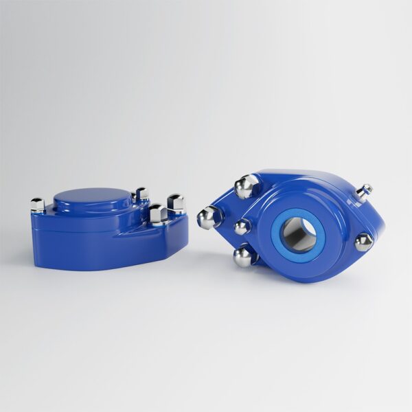 EHEDG IP69K 3-Hole One-Side Flange Bearings in blue composite