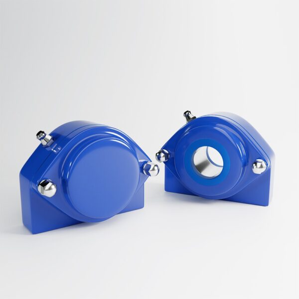 EHEDG IP69K Tapped Base Bearing Units in blue composite